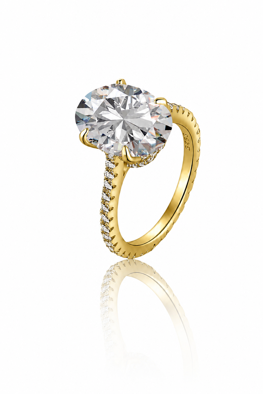 Odessa 14k Gold Hidden Halo Oval Ring