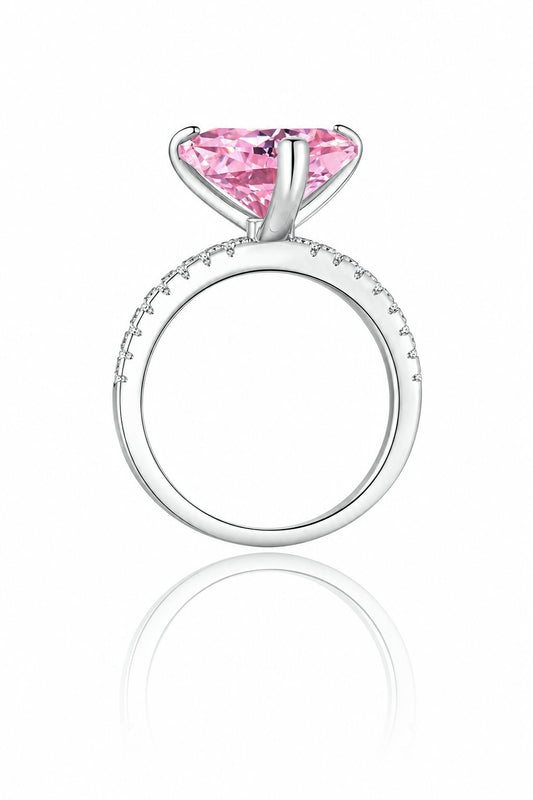 Aurélia S925 Silver Pink Heart Ring