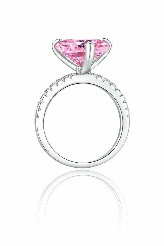 Aurélia S925 Silver Pink Heart Ring