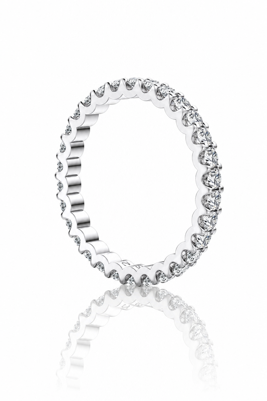 Hèra S925 Silver Crushed Ice Eternity Ring