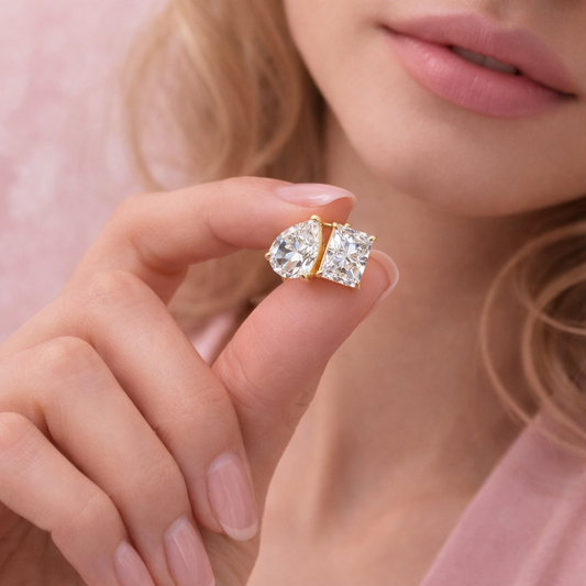 Celestíal Gold Crushed Ice Two Stone Ring