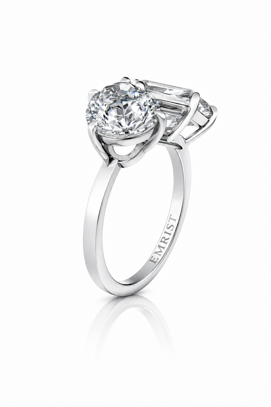 Célestial S925 Silver Crushed Ice Two Stone Ring