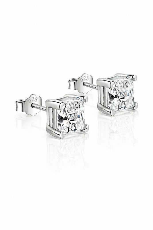 Héra S925 Silver Crushed Ice Square Earrings