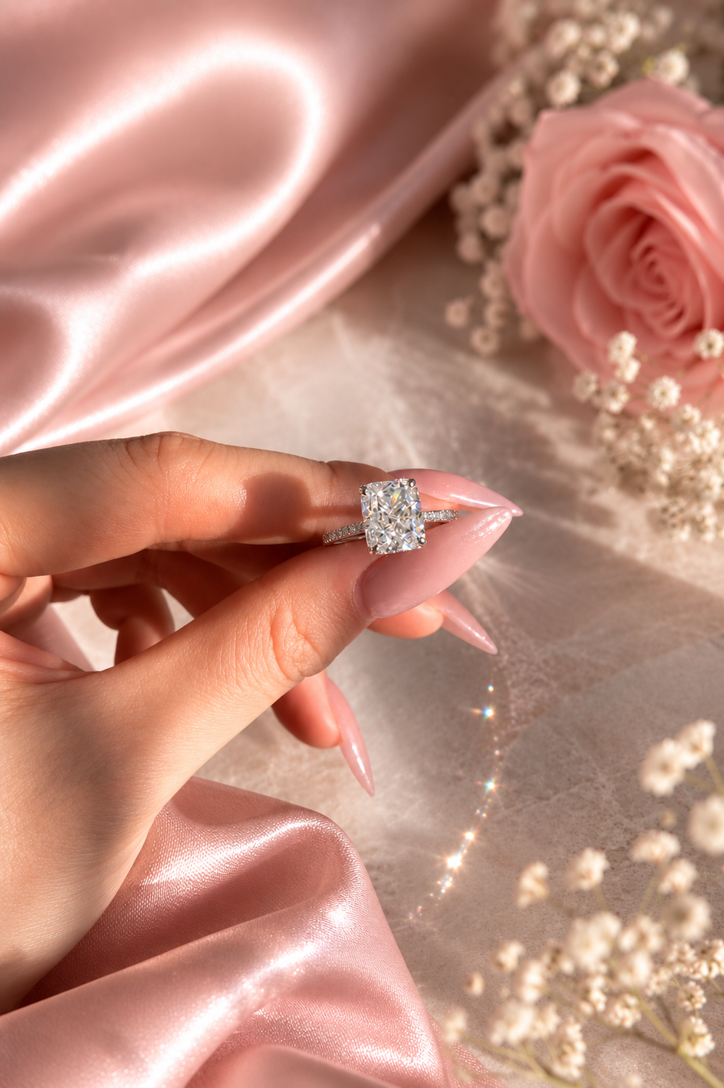 Isabèlle Célestial S925 Silver Crushed Ice Radiant Cut Ring