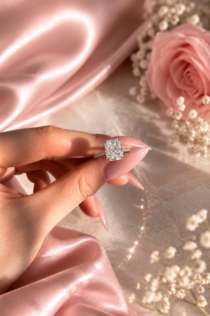 Isabèlle Célestial S925 Silver Crushed Ice Radiant Cut Ring