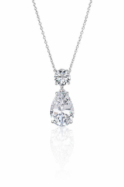 Célestial S925 Silver Crushed Ice Pear Cut Necklace