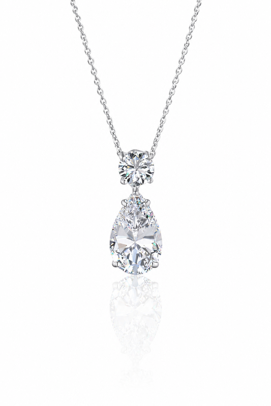 Célestial S925 Silver Crushed Ice Pear Cut Necklace