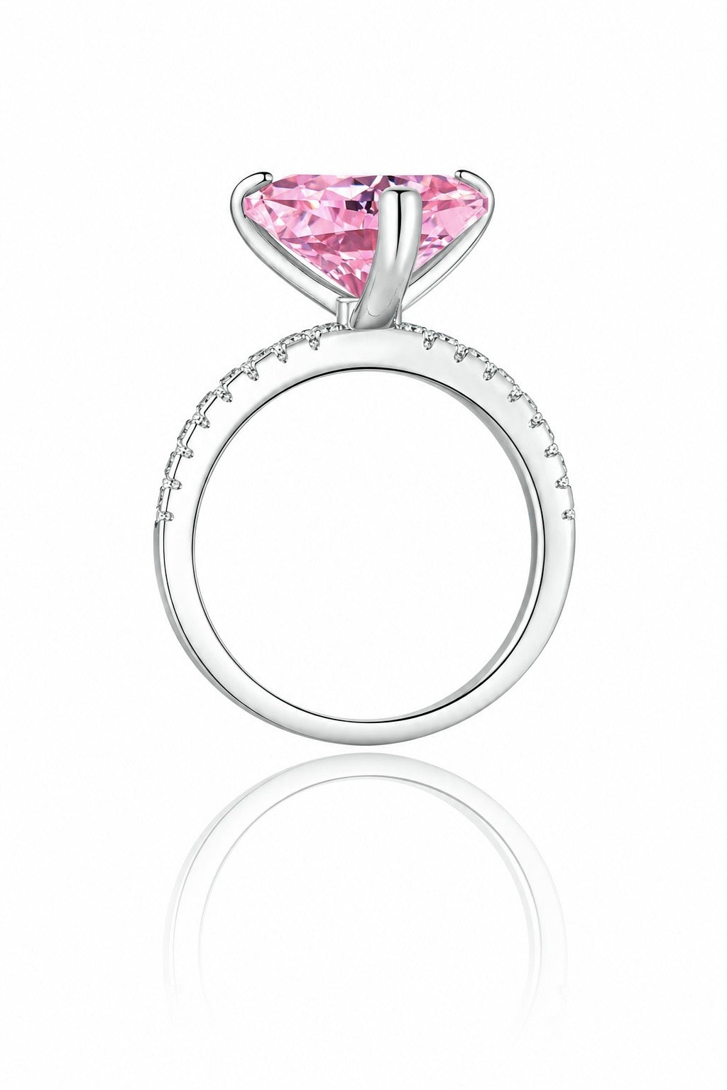 Aurélia S925 Silver Pink Heart Ring