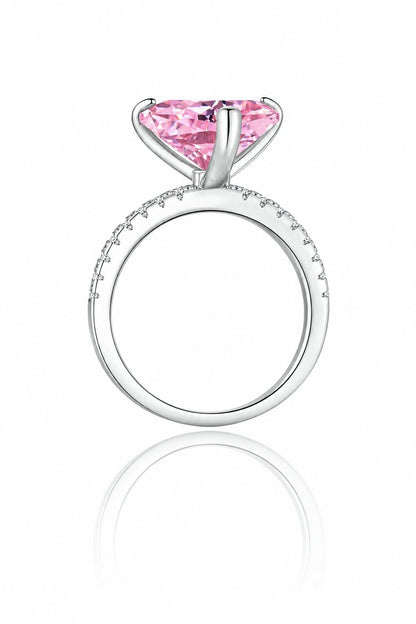 Aurélia S925 Silver Pink Heart Ring