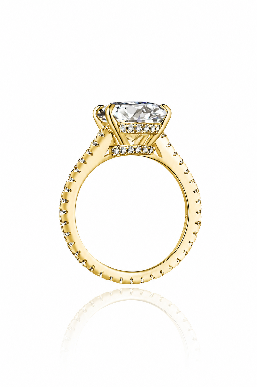 Odessa 14k Gold Hidden Halo Oval Ring