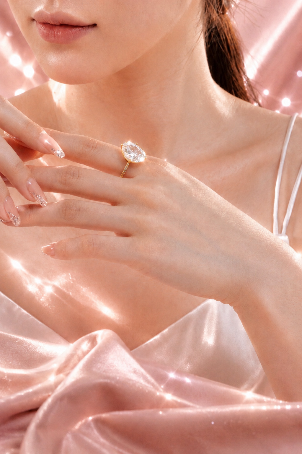 Odessa 14k Gold Hidden Halo Oval Ring