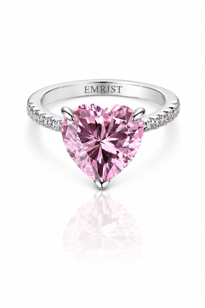 Aurélia S925 Silver Pink Heart Ring