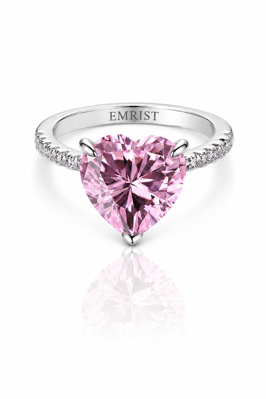 Aurélia S925 Silver Pink Heart Ring