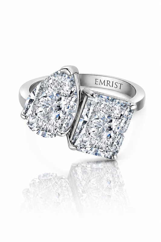 Célestial S925 Silver Crushed Ice Two Stone Ring