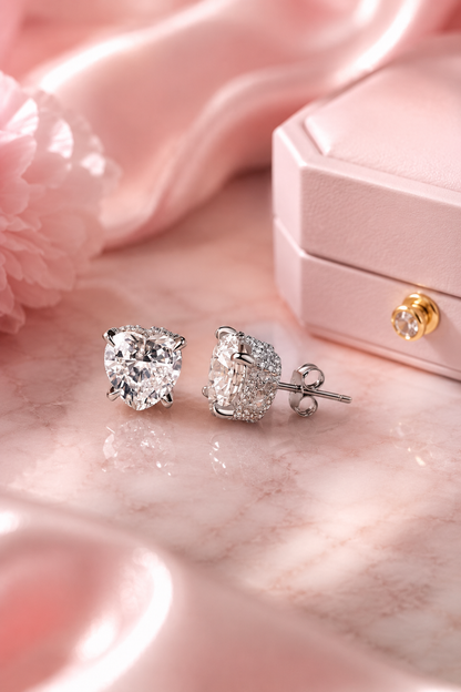 Aurélia S925 Sterling Silver Heart Earrings
