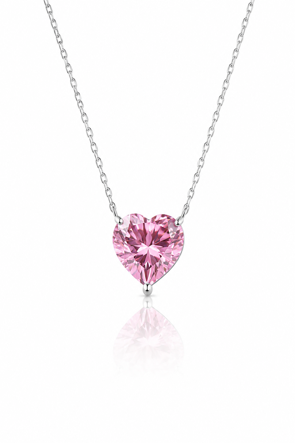 Aurélia S925 Silver Pink Heart Necklace