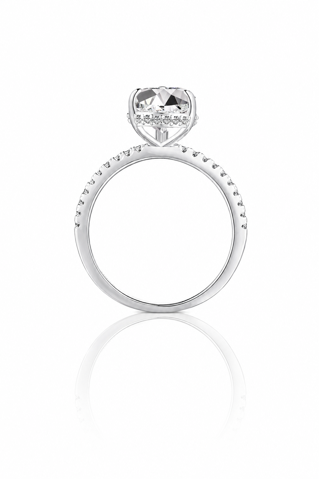 Ophélia S925 Silver Hidden Halo Pear Cut Ring