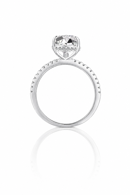 Ophélia S925 Silver Hidden Halo Pear Cut Ring