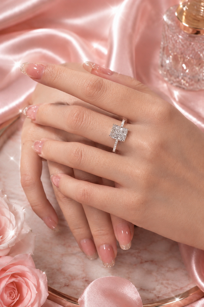 Isabèlle Célestial S925 Silver Crushed Ice Radiant Cut Ring