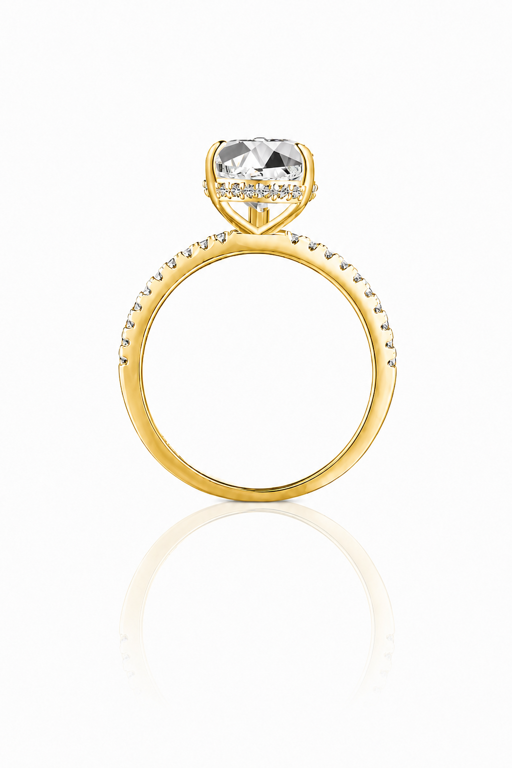 Ophélia 14k Gold Hidden Halo Pear Cut Ring