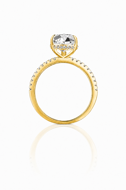 Ophélia 14k Gold Hidden Halo Pear Cut Ring