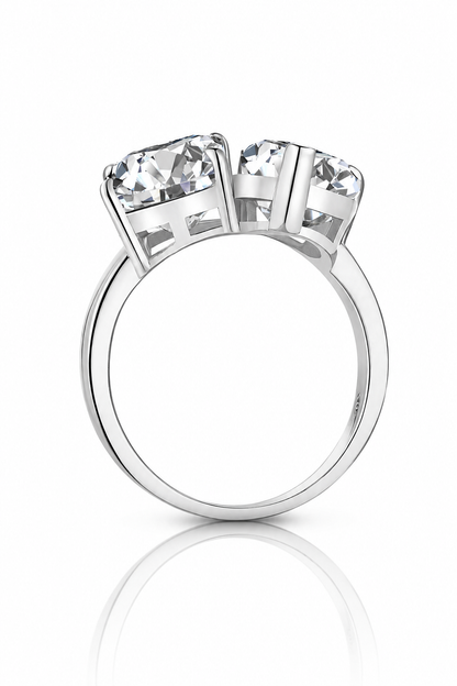 Célestial S925 Silver Crushed Ice Two Stone Ring