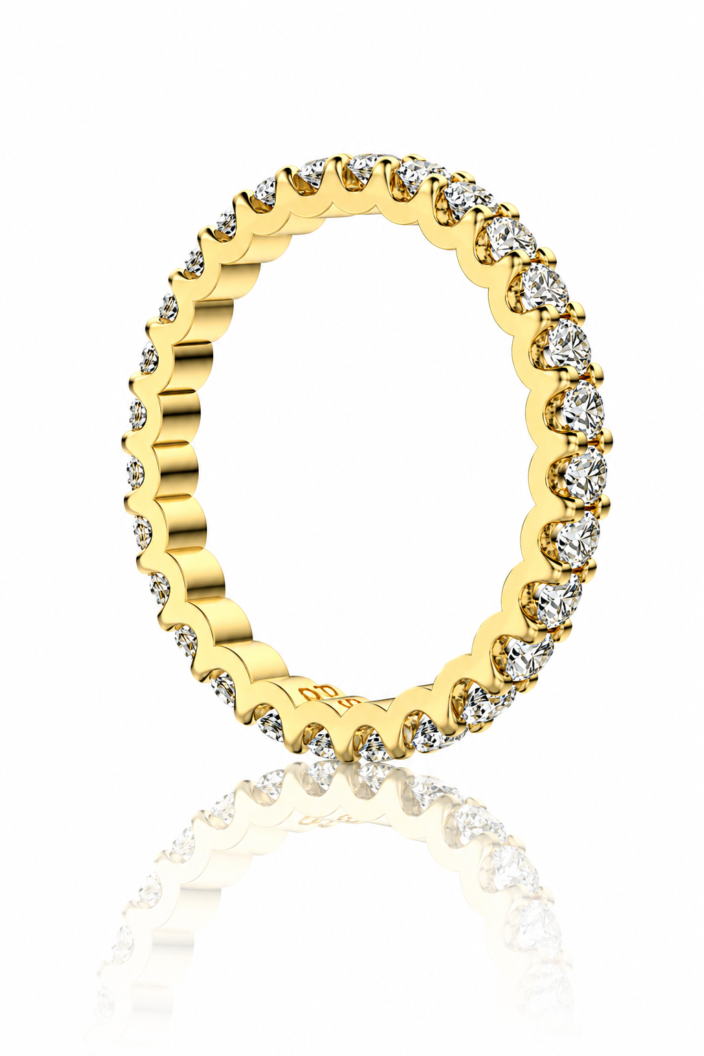 Hèra 14k Gold Crushed Ice Eternity Ring