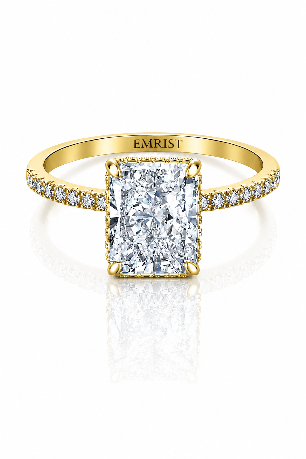 Isabèlle Célestial 14k Gold Crushed Ice Radiant Cut Ring