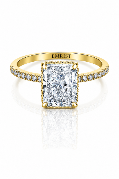 Isabèlle Célestial 14k Gold Crushed Ice Radiant Cut Ring