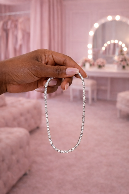 Héra S925 Silver Crushed Ice Tennis Necklace