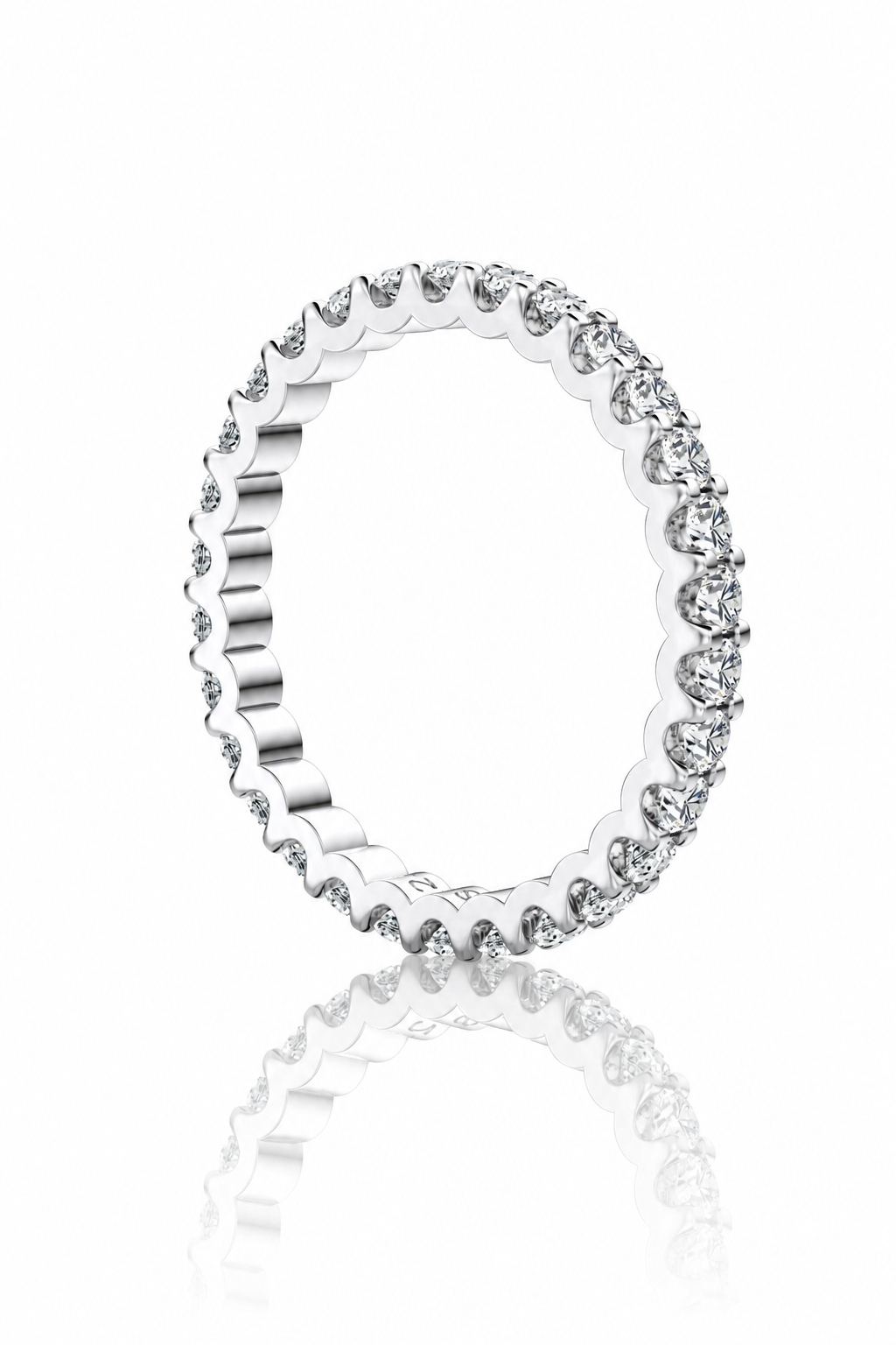 Hèra S925 Silver Crushed Ice Eternity Ring