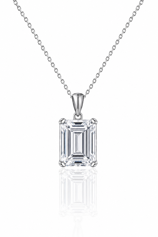 Odéssa S925 Silver Emerald Cut Necklace