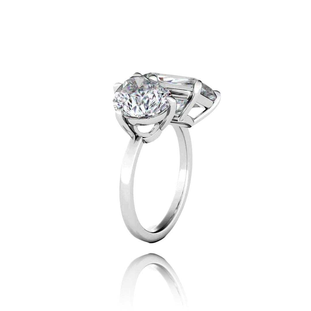 Celestíal Crushed Ice Two Stone Ring