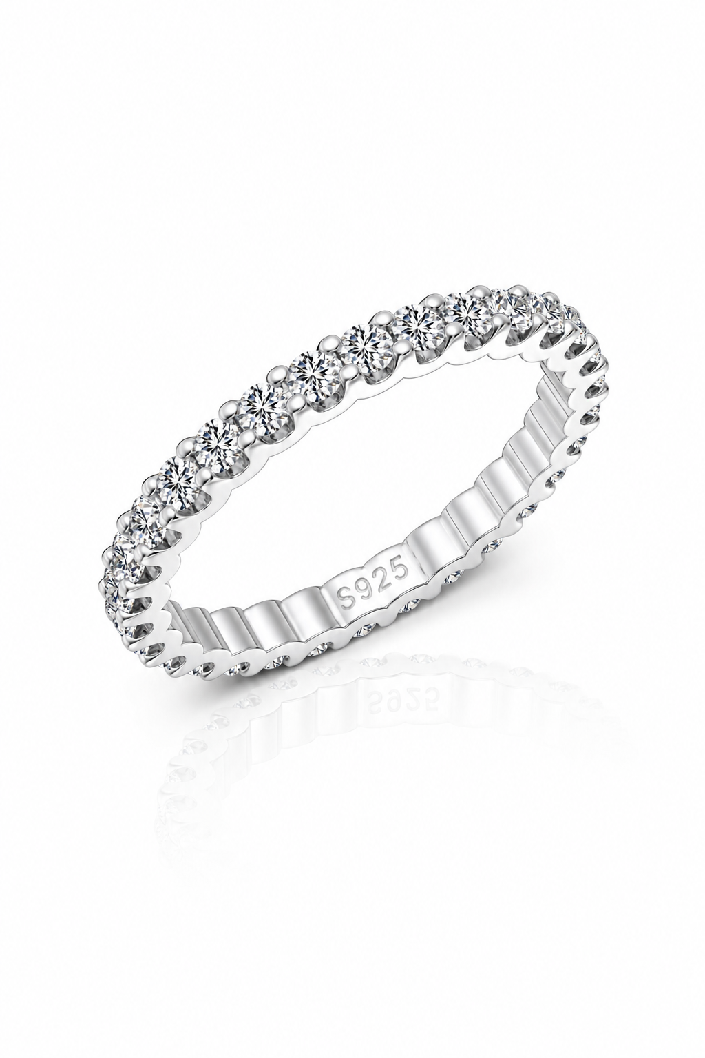 Hèra S925 Silver Crushed Ice Eternity Ring