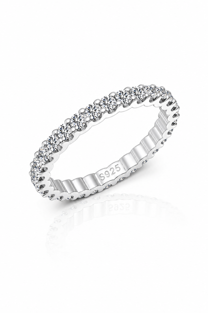 Hèra S925 Silver Crushed Ice Eternity Ring