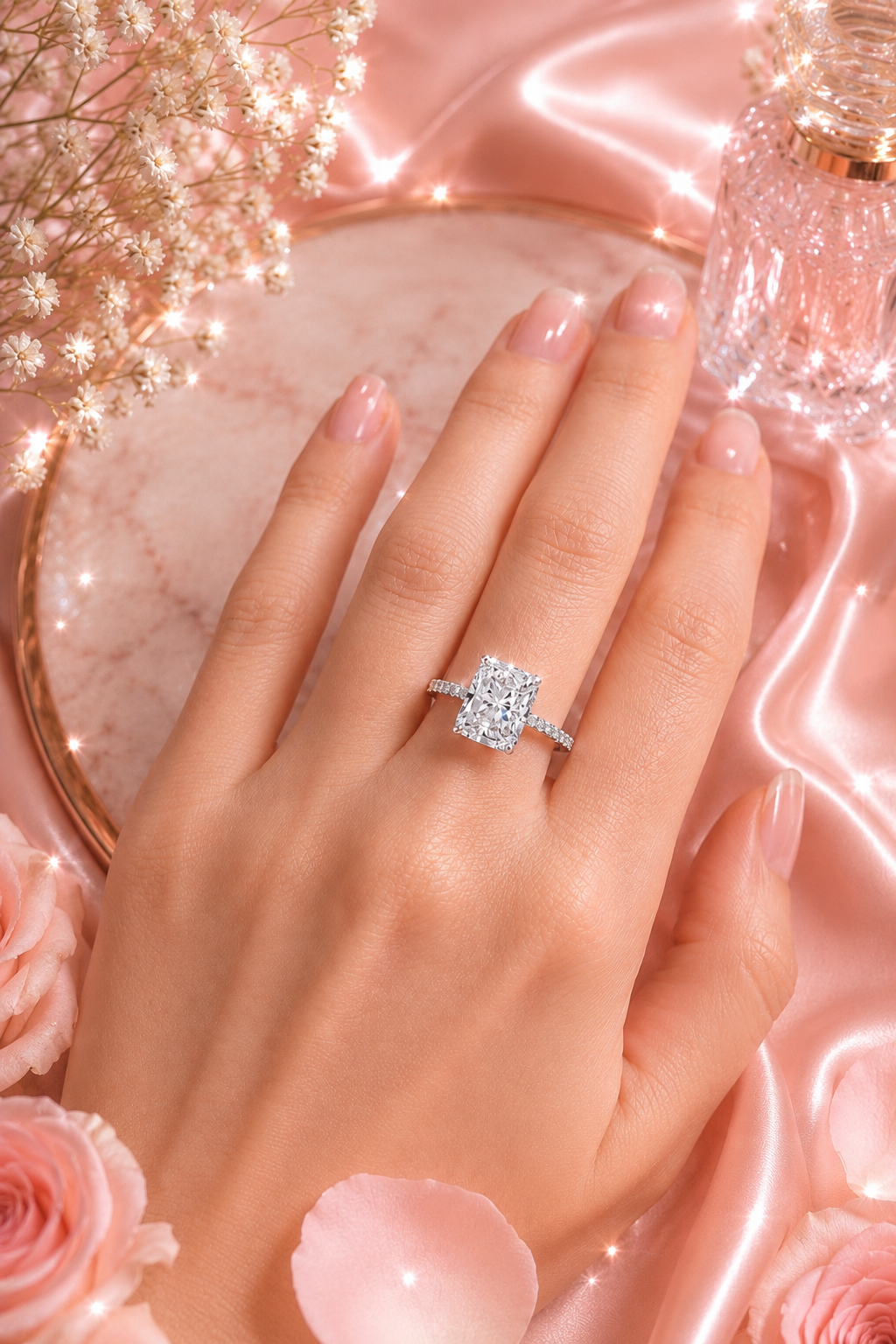 Isabèlle Célestial S925 Silver Crushed Ice Radiant Cut Ring