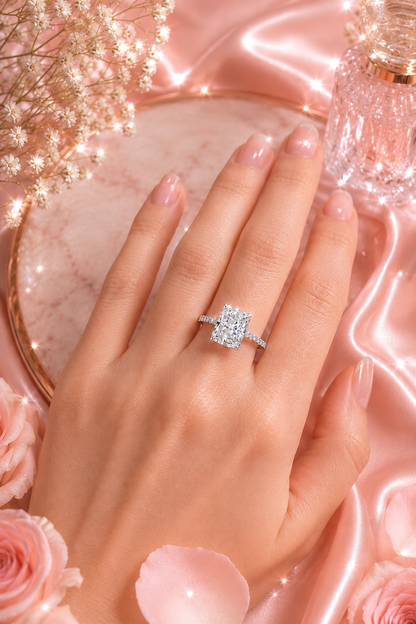 Isabèlle Célestial S925 Silver Crushed Ice Radiant Cut Ring