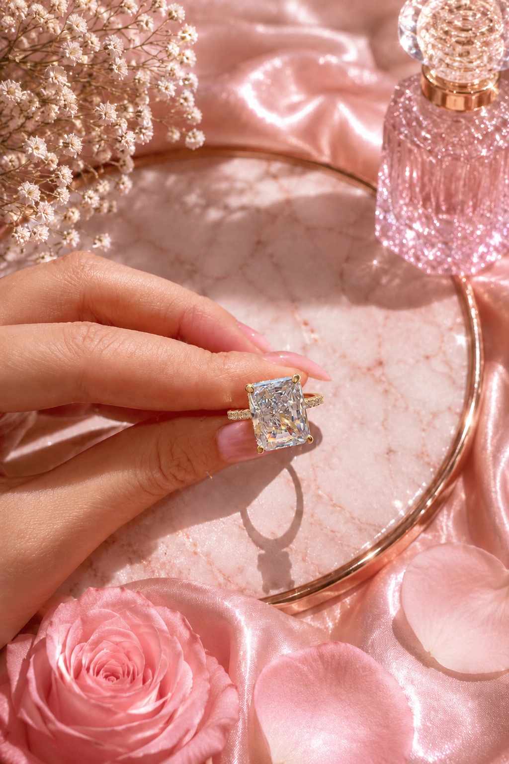 Isabèlle Célestial 14k Gold Crushed Ice Radiant Cut Ring