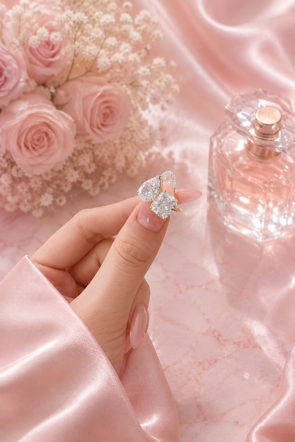 Célestial S925 Silver Crushed Ice Two Stone Ring