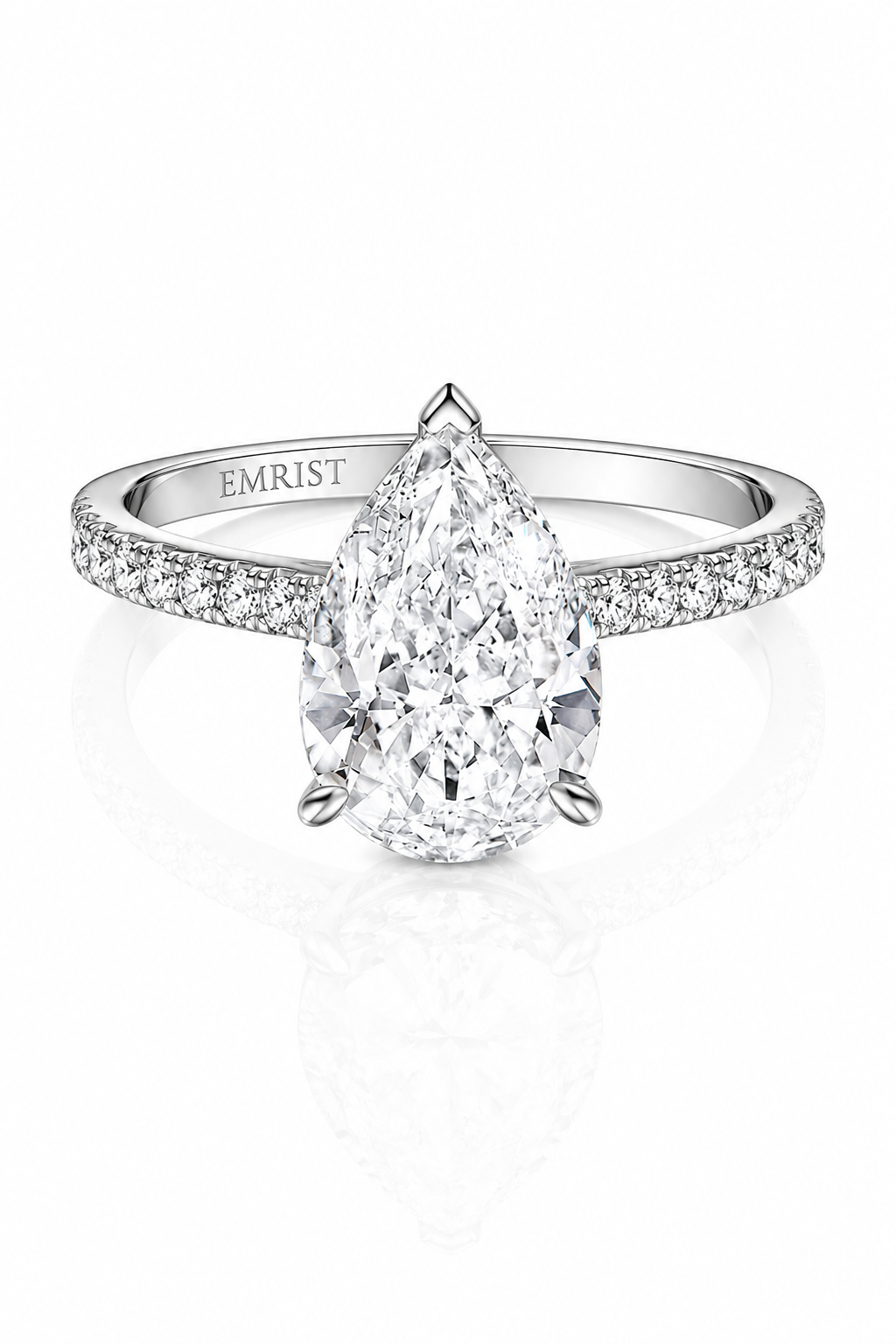 Ophélia S925 Silver Hidden Halo Pear Cut Ring