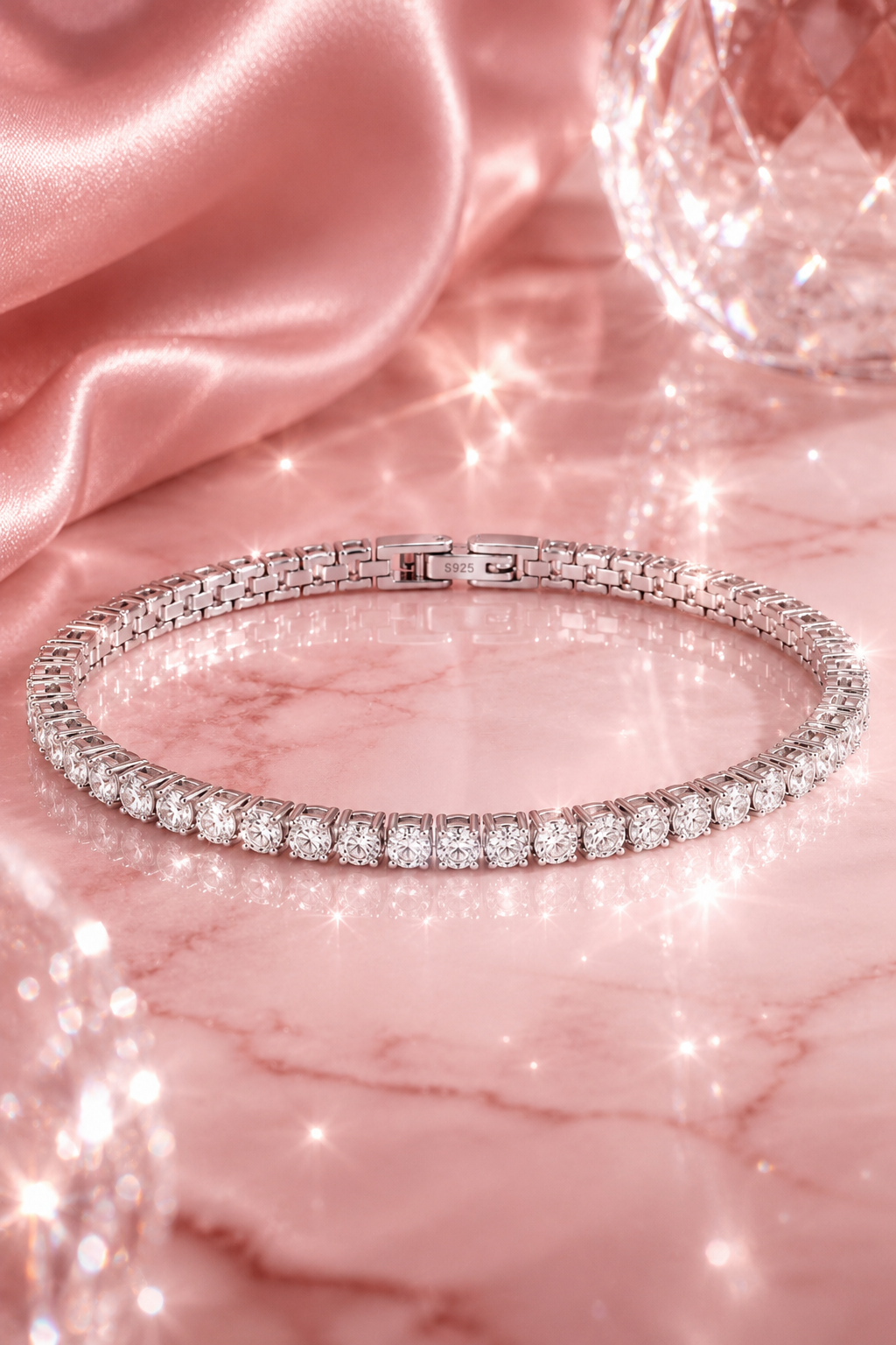 Héra S925 Silver Crushed Ice Tennis Bracelet