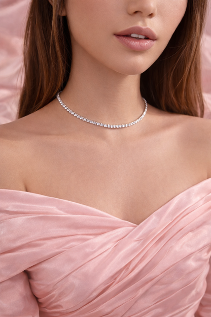 Héra S925 Silver Crushed Ice Tennis Necklace