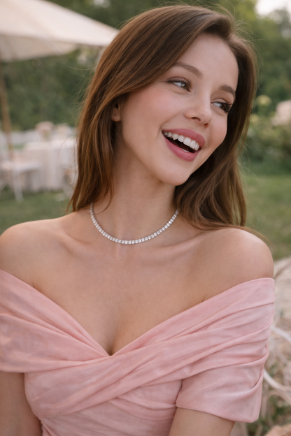 Héra S925 Silver Crushed Ice Tennis Necklace