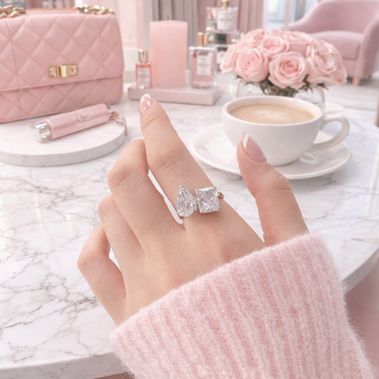 Celestíal Crushed Ice Two Stone Ring