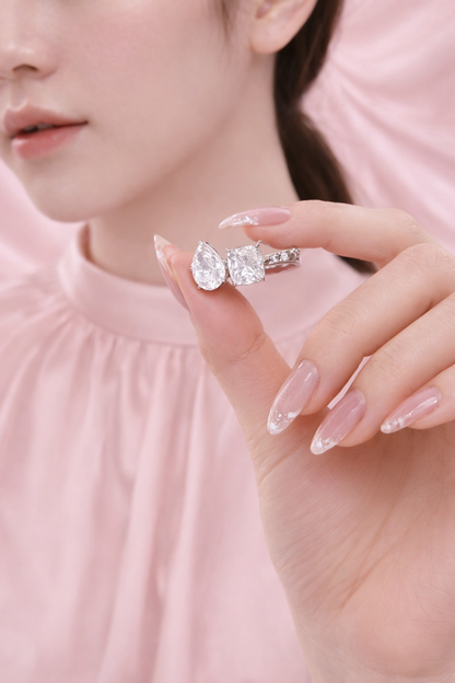 Celestíal Crushed Ice Two Stone Ring