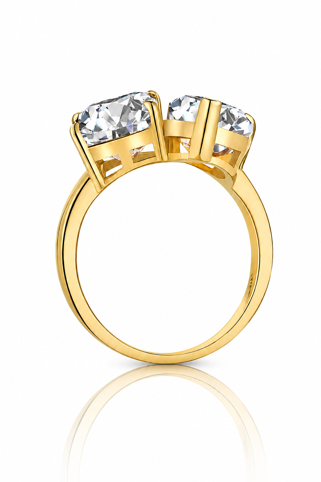 Célestial 14k Gold Crushed Ice Two Stone Ring