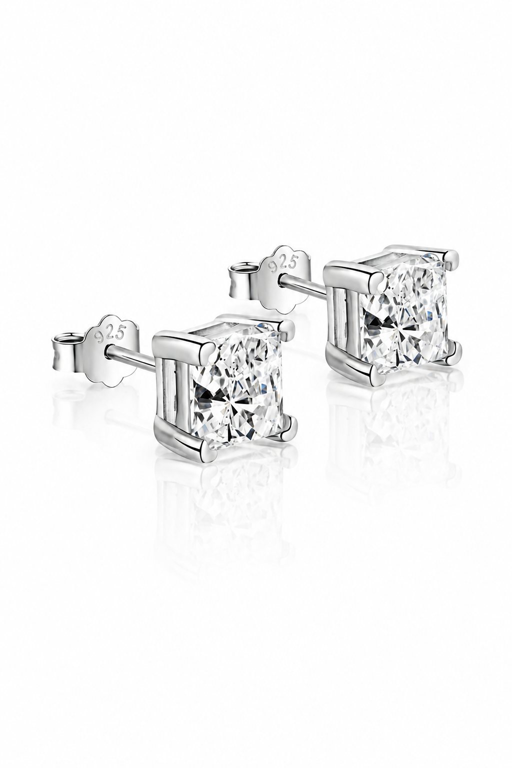 Héra S925 Silver Crushed Ice Square Earrings