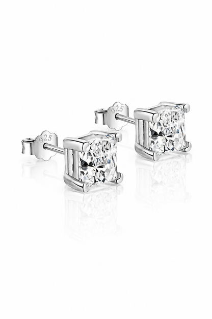 Héra S925 Silver Crushed Ice Square Earrings