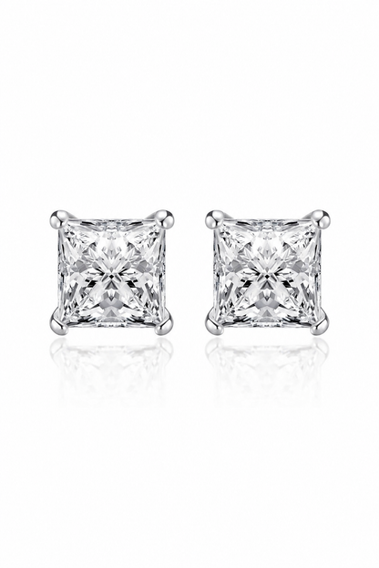 Héra S925 Silver Crushed Ice Square Earrings