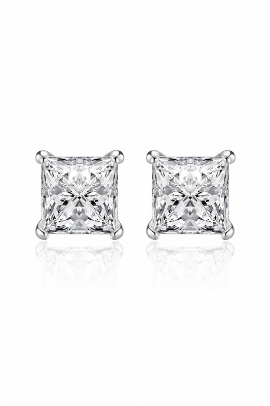 Héra S925 Silver Crushed Ice Square Earrings